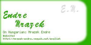 endre mrazek business card